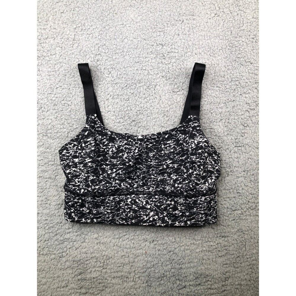 Lululemon Both Ways Iced Wave Black White Sports Bra Adjustable Womens size 6